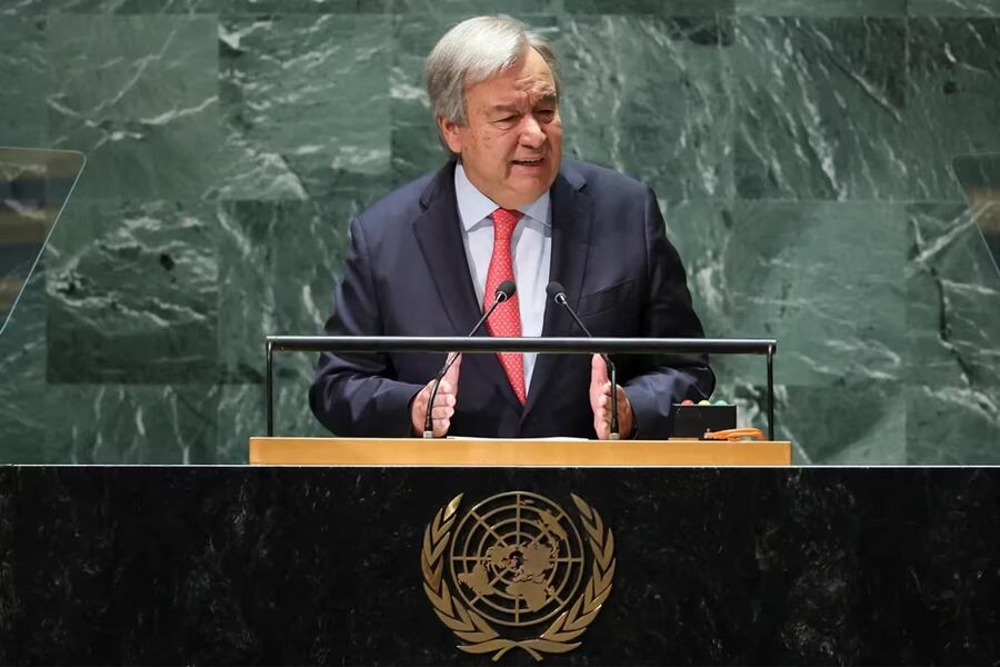 Guterres durante su discurso ante la Asamblea de Naciones Unidas. Imagen: REUTERS/Mike Segar