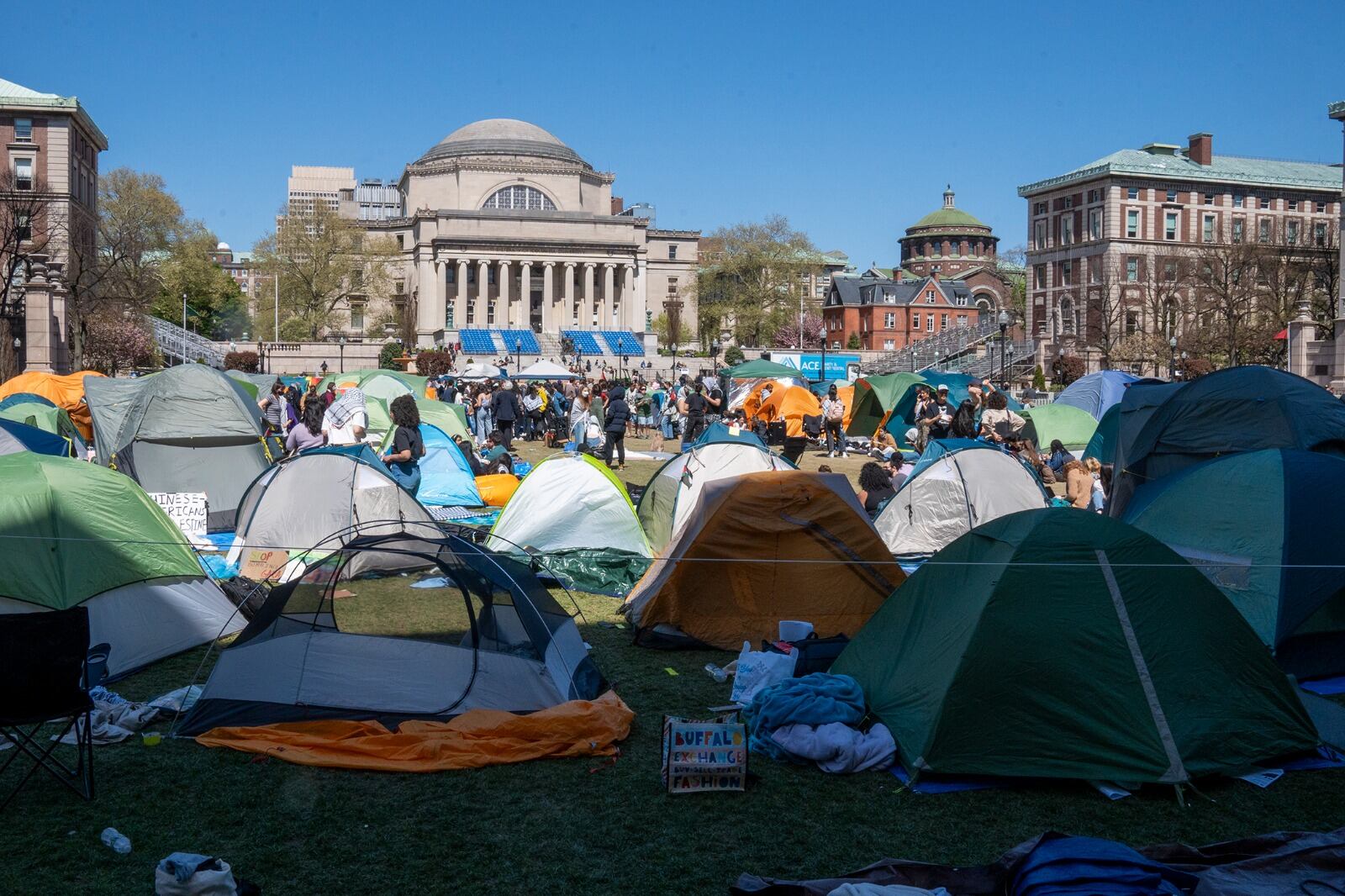 Acampes contra la guerra en la Universidad de Columbia