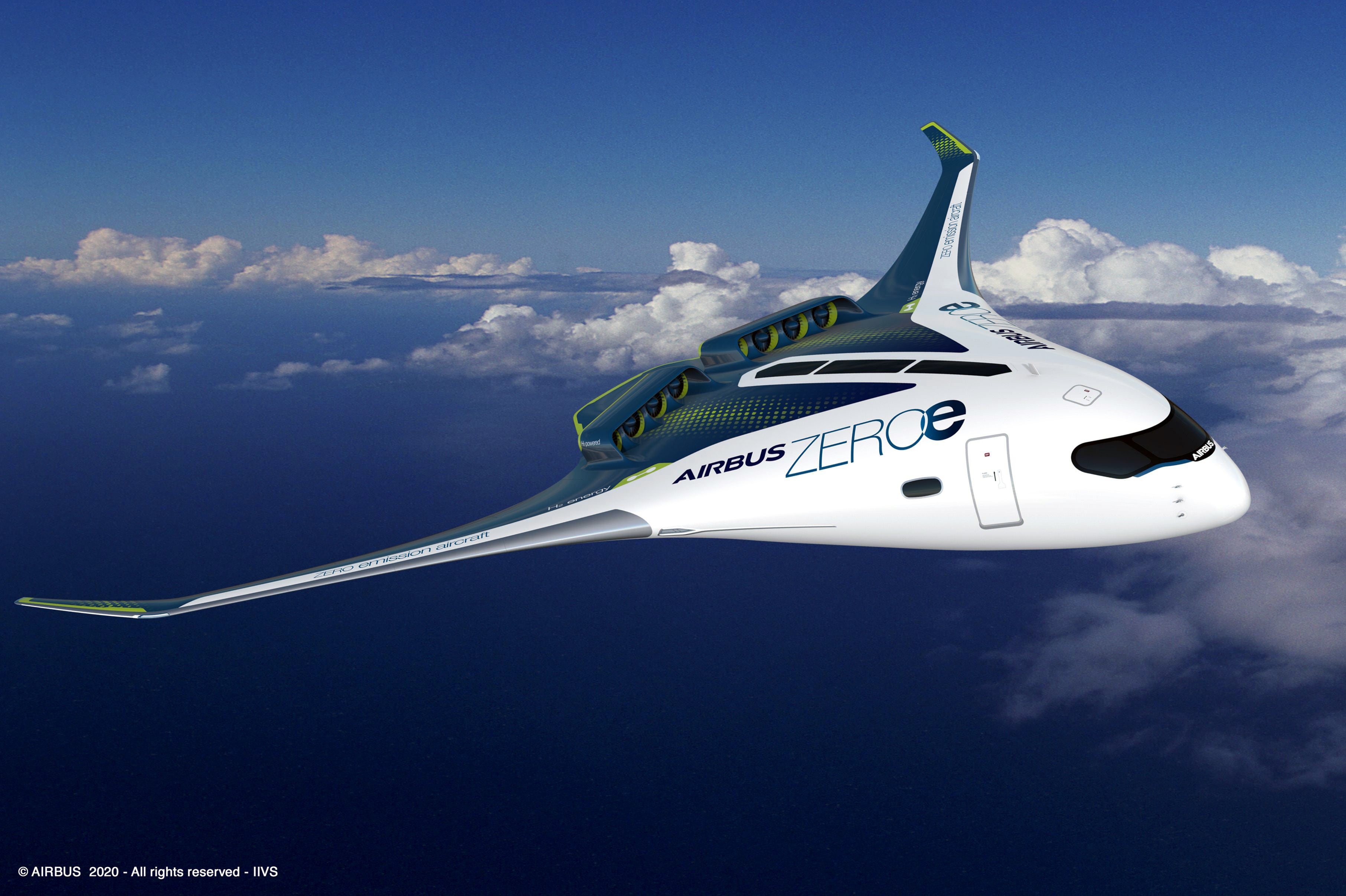 Airbus presentó los proyectos de aviones propulsados por hidrógeno.