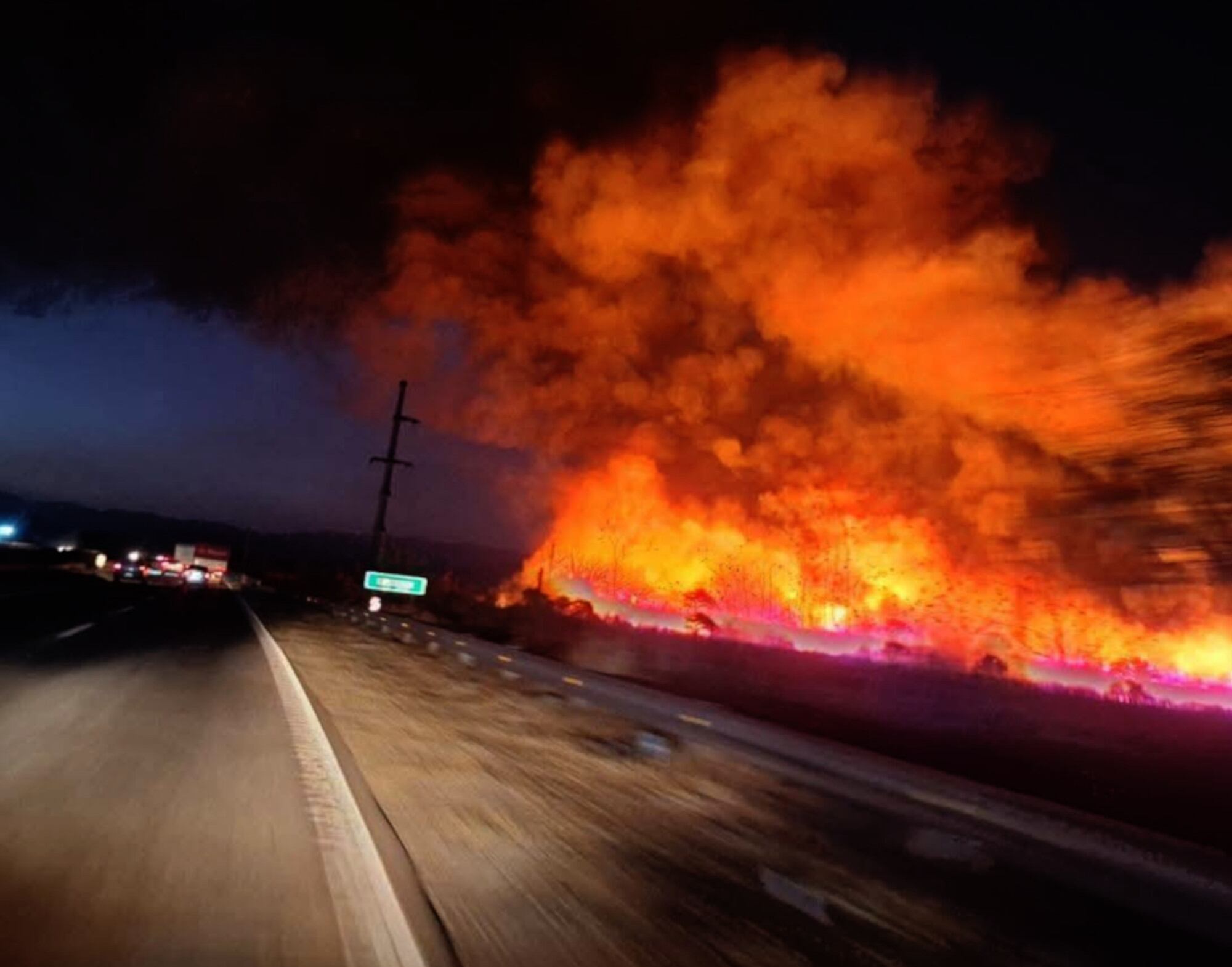 El incendio en la ruta 66