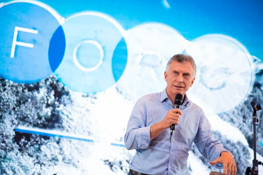 Mauricio Macri durante su presentación en el hotel Llao Llao.