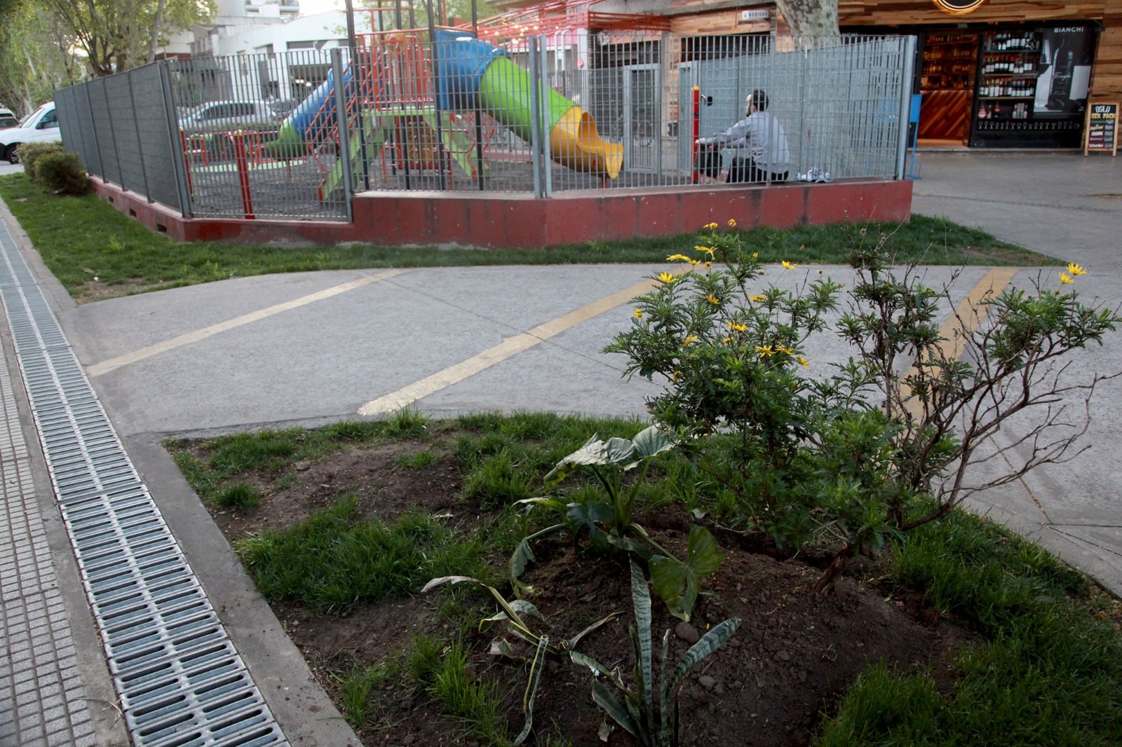 Los nuevos "espacios verdes" de la ciudad: éste en el barrio de Santa Rita.