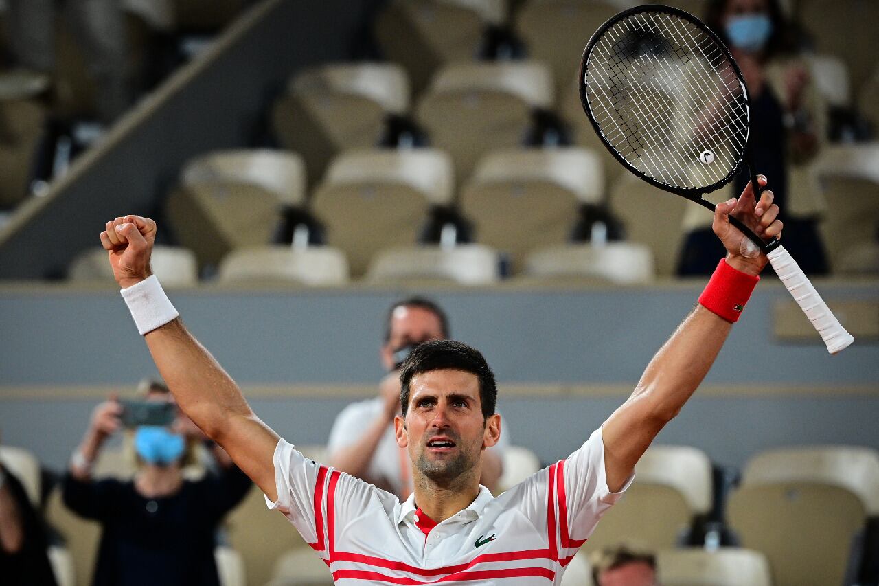 La emoción de Djokovic después de dar el gran golpe ante el Rey del Polvo