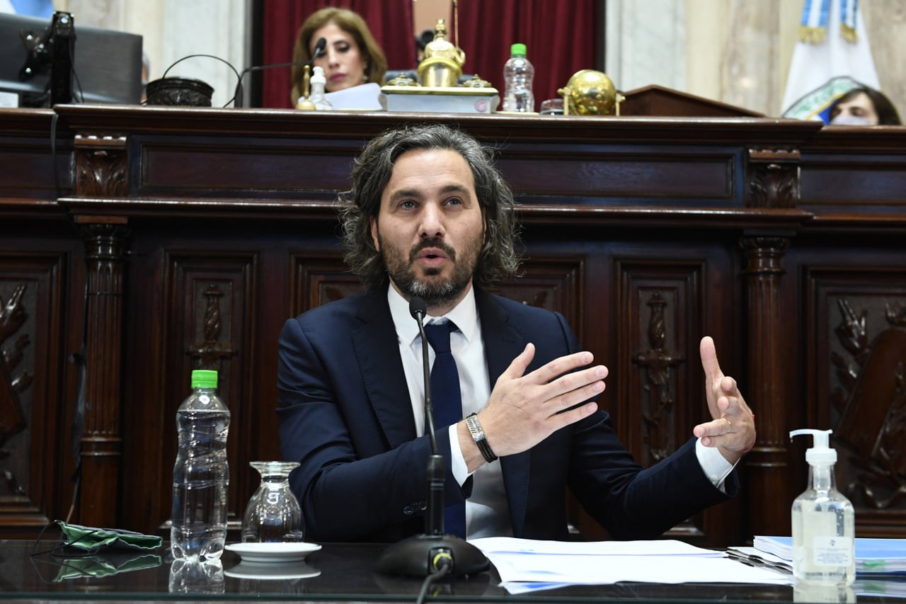 Santiago Cafiero, durante su última presentación en el Congreso.