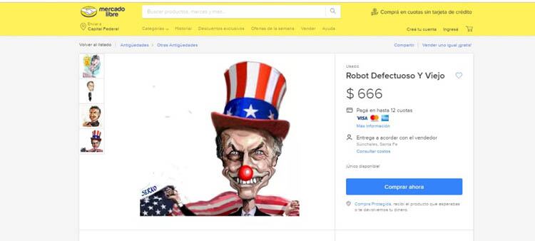 El aviso muestra varias caricaturas de Macri.