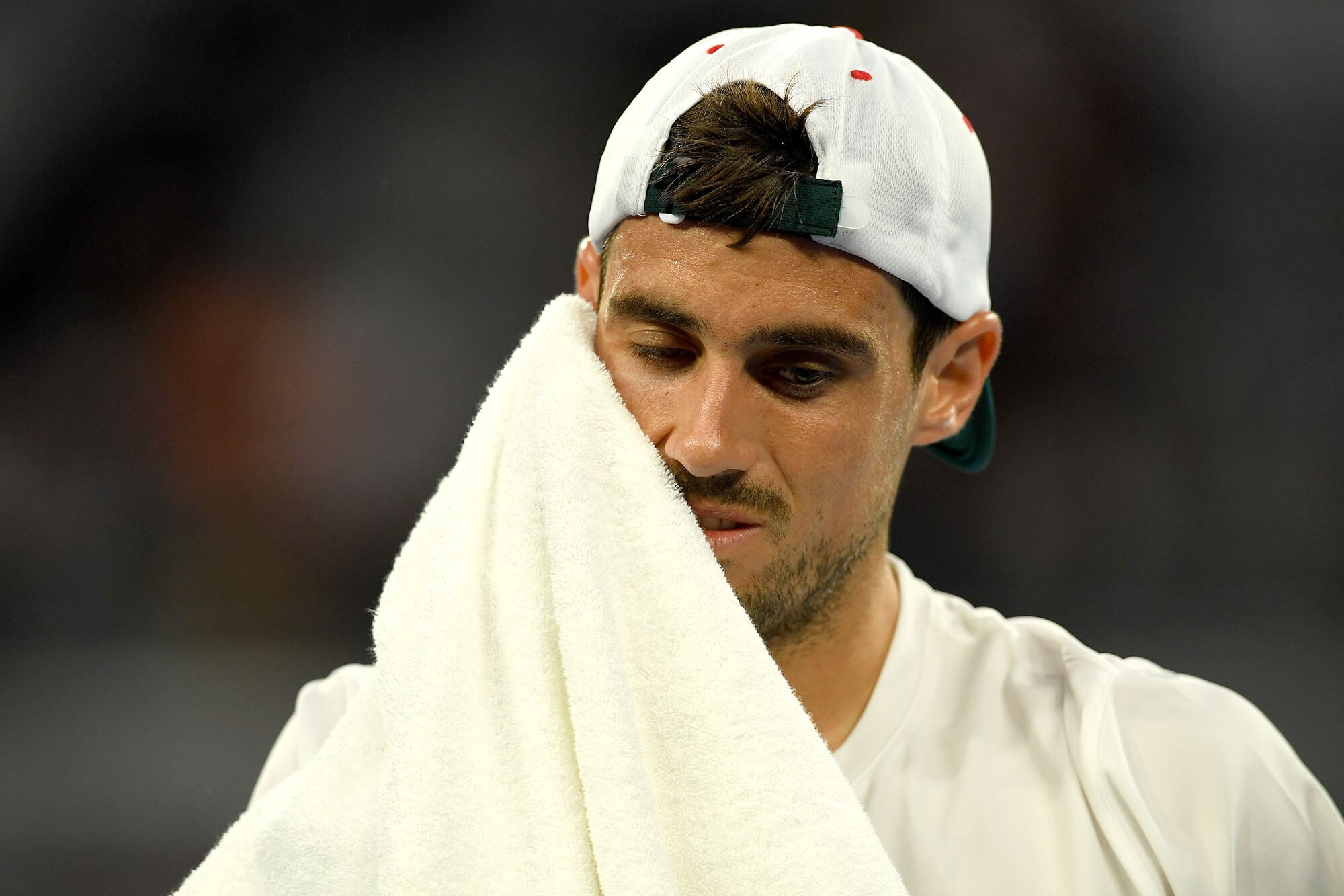 La tristeza de Guido Pella por su derrota ante Fabio Fognini