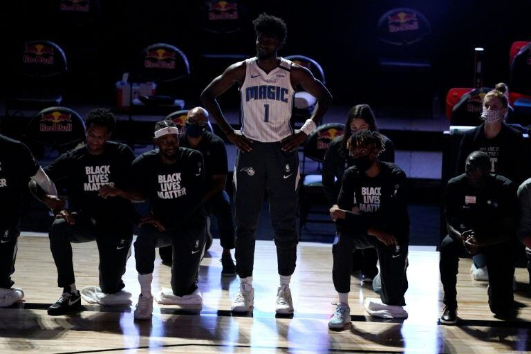Jonathan Isaac fue el primer jugador que no participó de la protesta.