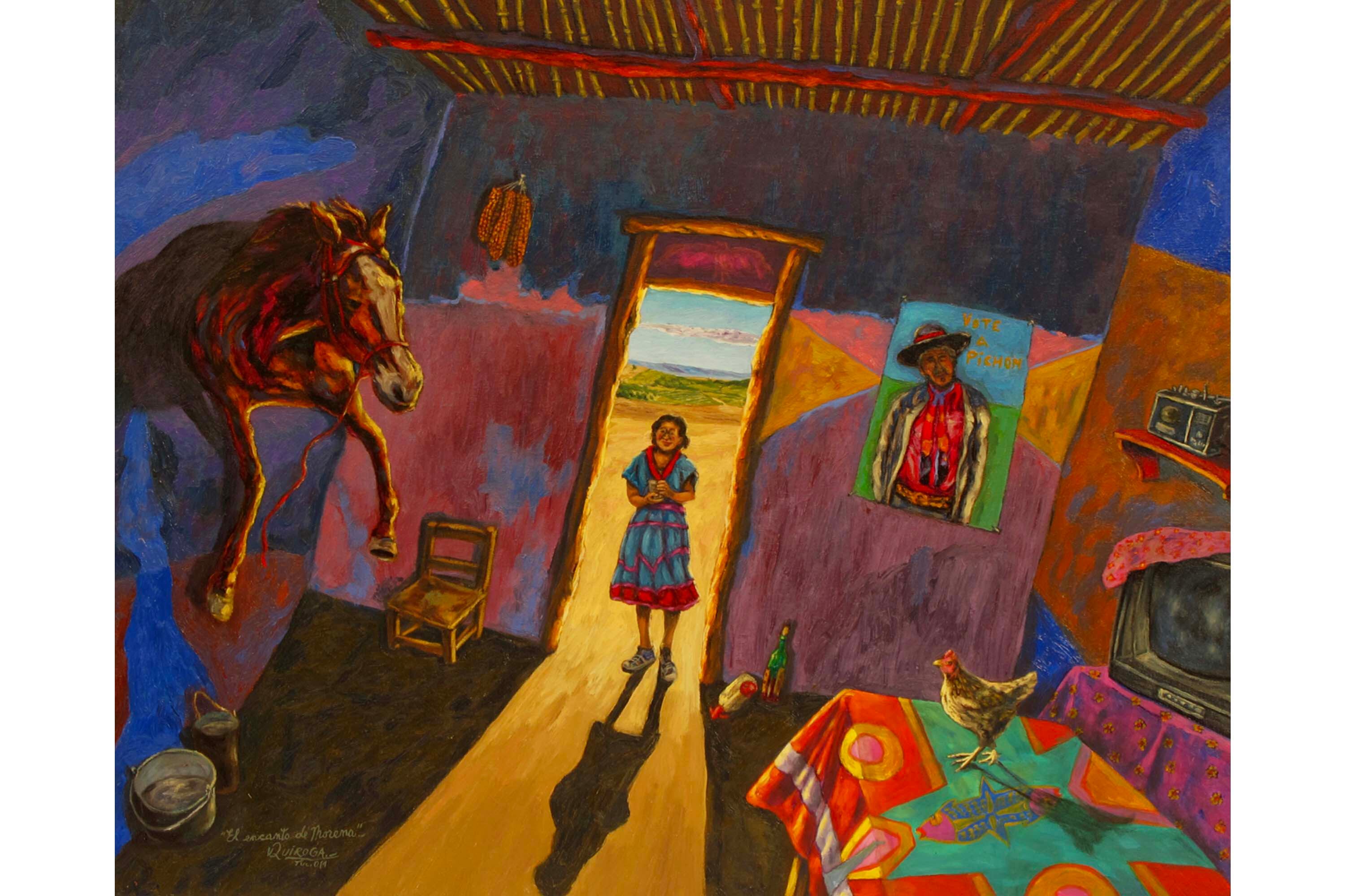 "Encanto de morena", óleo sobre tela, 2014, 81x65 cm, de Víctor Quiroga.