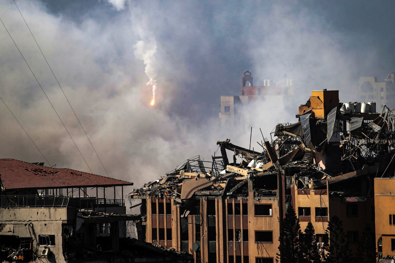 Un edificio en ruinas en el norte dela Franja de Gaza.