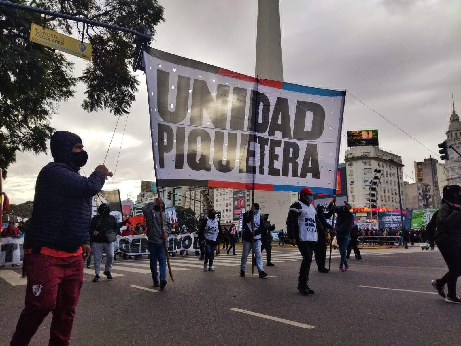 La Unidad Piquetera se concentró en el Obelisco.