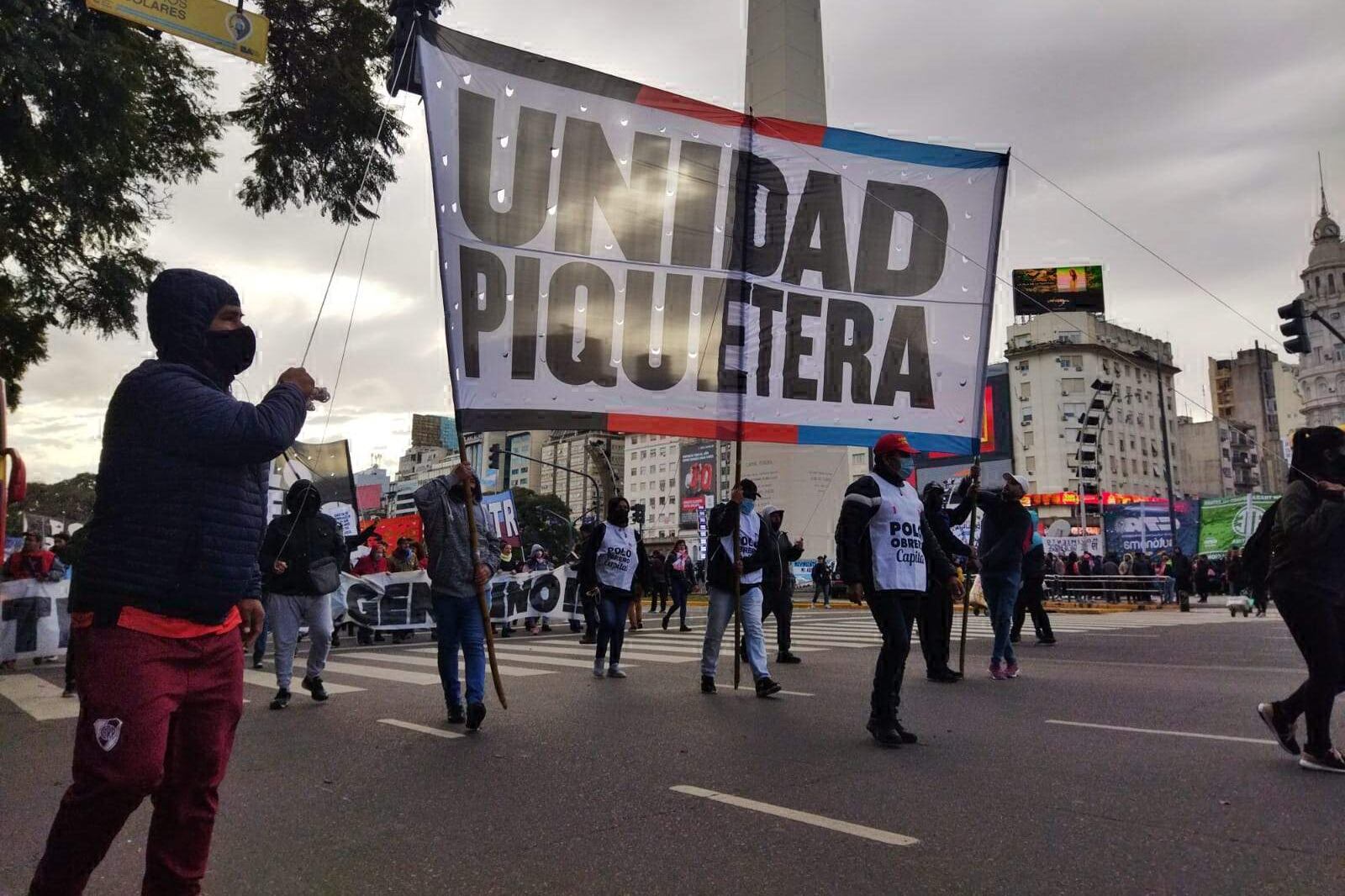 La Unidad Piquetera se concentró en el Obelisco.