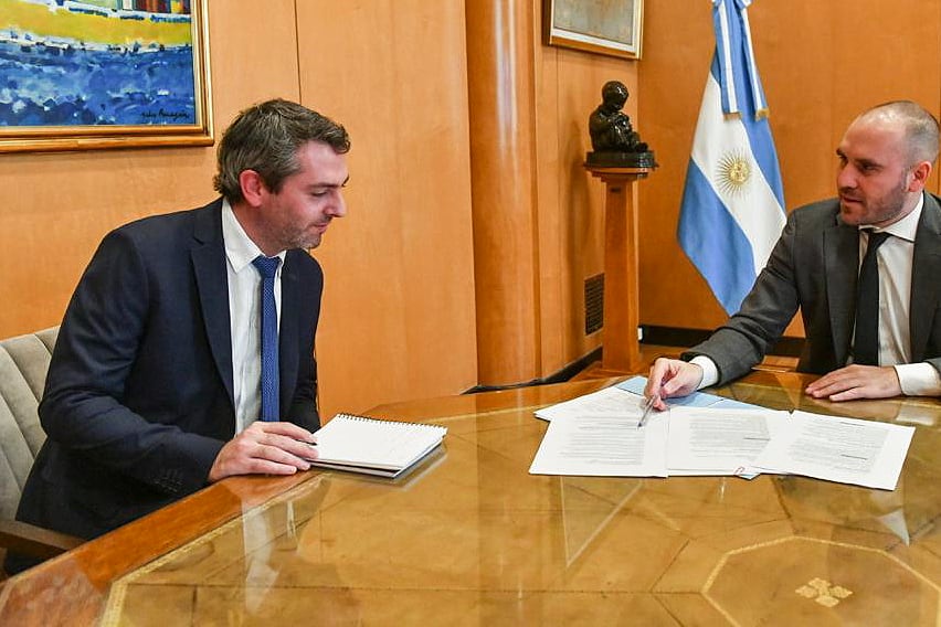 Guillermo Hang, el nuevo secretario de Comercio Interior, junto al ministro Martín Guzmán.