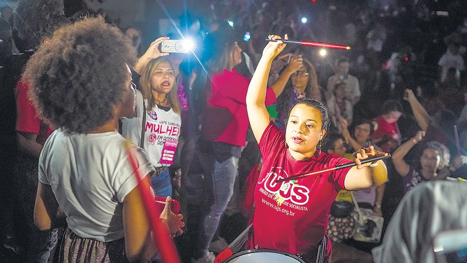 Mujeres que participaron del acto en apoyo a Lula, en Porto Alegre.