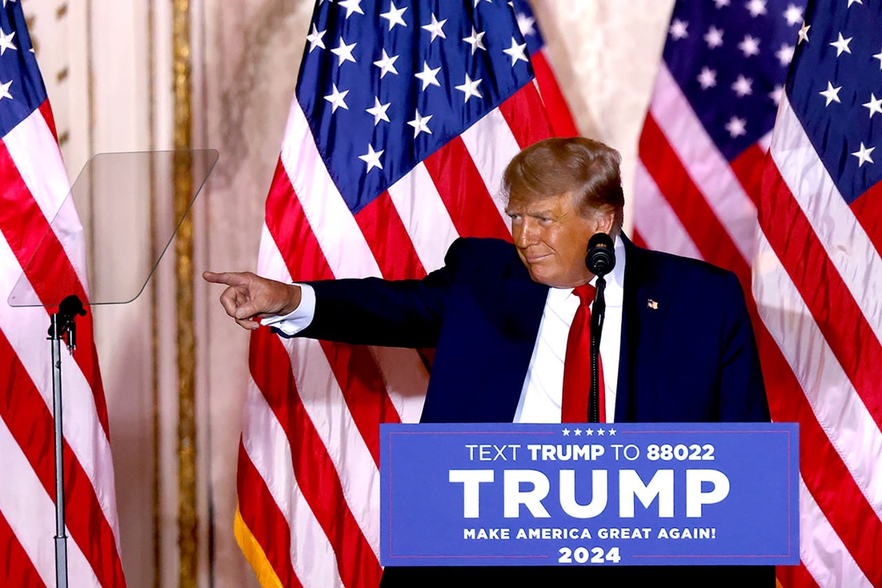 Trump anuncia su candidatura para la elección presidencial de 2024.