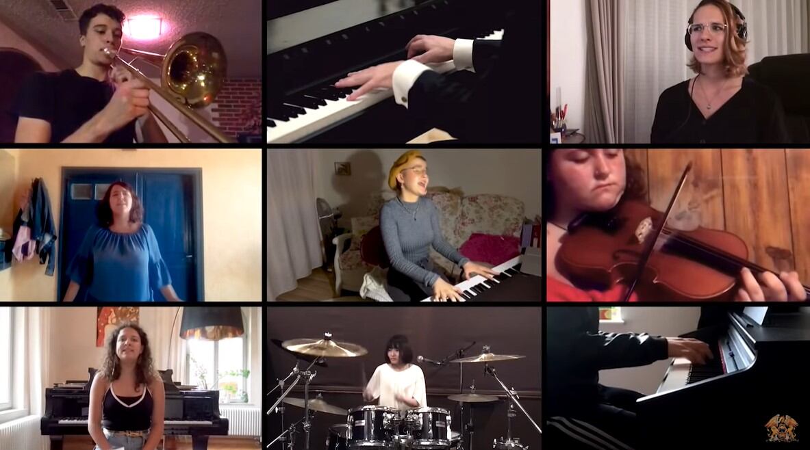 Para la nueva versión de "Bohemian Rhapsody" se sumaron 5491 personas de 120 países.