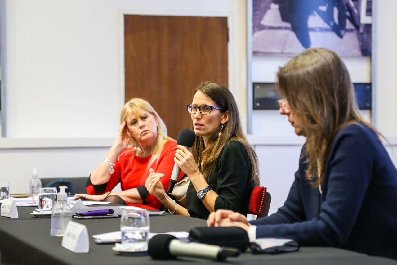 Marcela Losardo, Elizabeth Gómez Alcorta y Sabina Frederic.