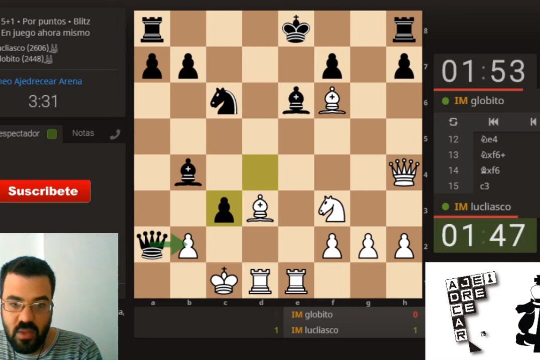 Captura del pantalla del torneo.