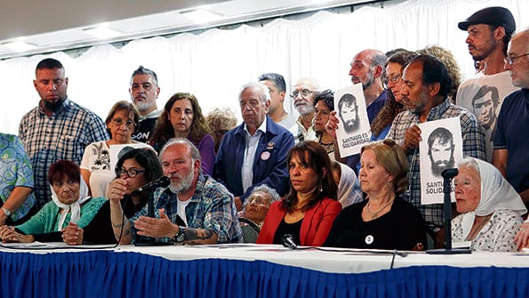 La familia Maldonado dio una conferencia de prensa en el Bauen.