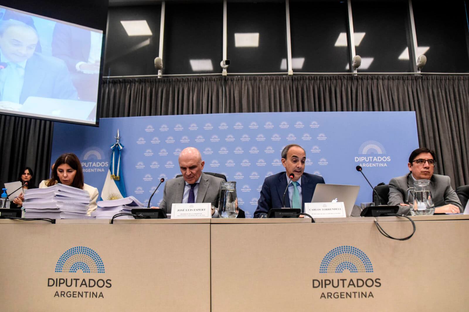 Espert, Torrendell y Álvarez en la Comisión de Presupuesto.