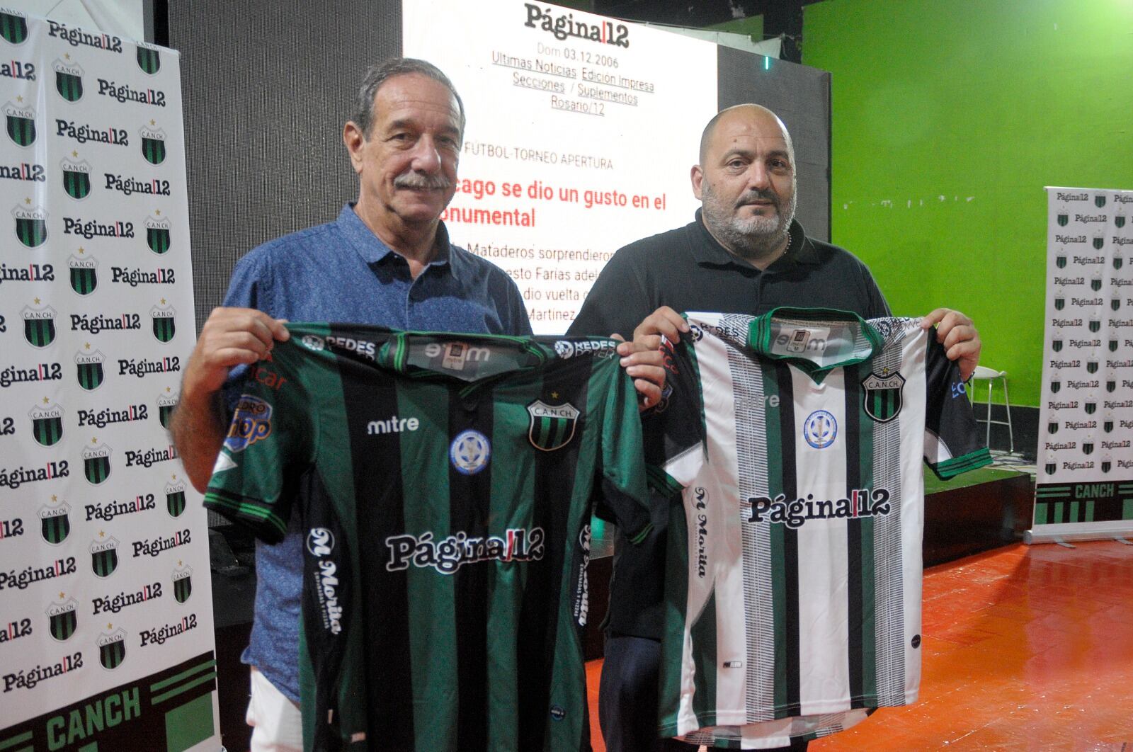 Ricardo Badía, gerente de Página 12 y Hugo Bellón, presidente de Chicago.