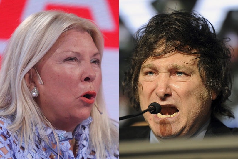 Elisa Carrió embarcada en una guerra con Javier Milei, que coquetea con Macri y Bullrich.
