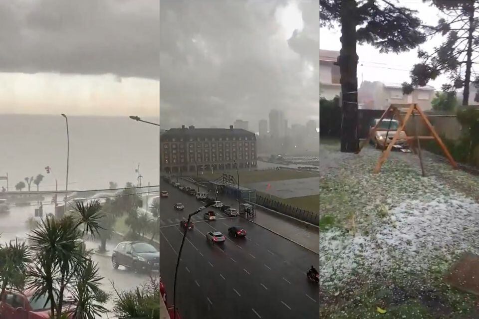 El SMN advirtió el temporal de lluvia, viento y granizo en Mar del Plata.