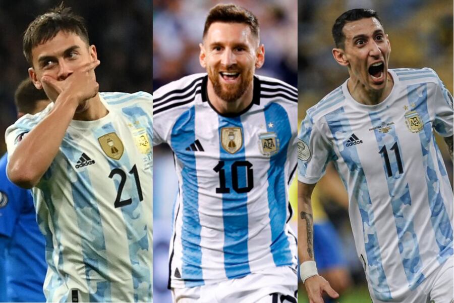 Paulo Dybala, Lionel Messi y Ángel Di María.