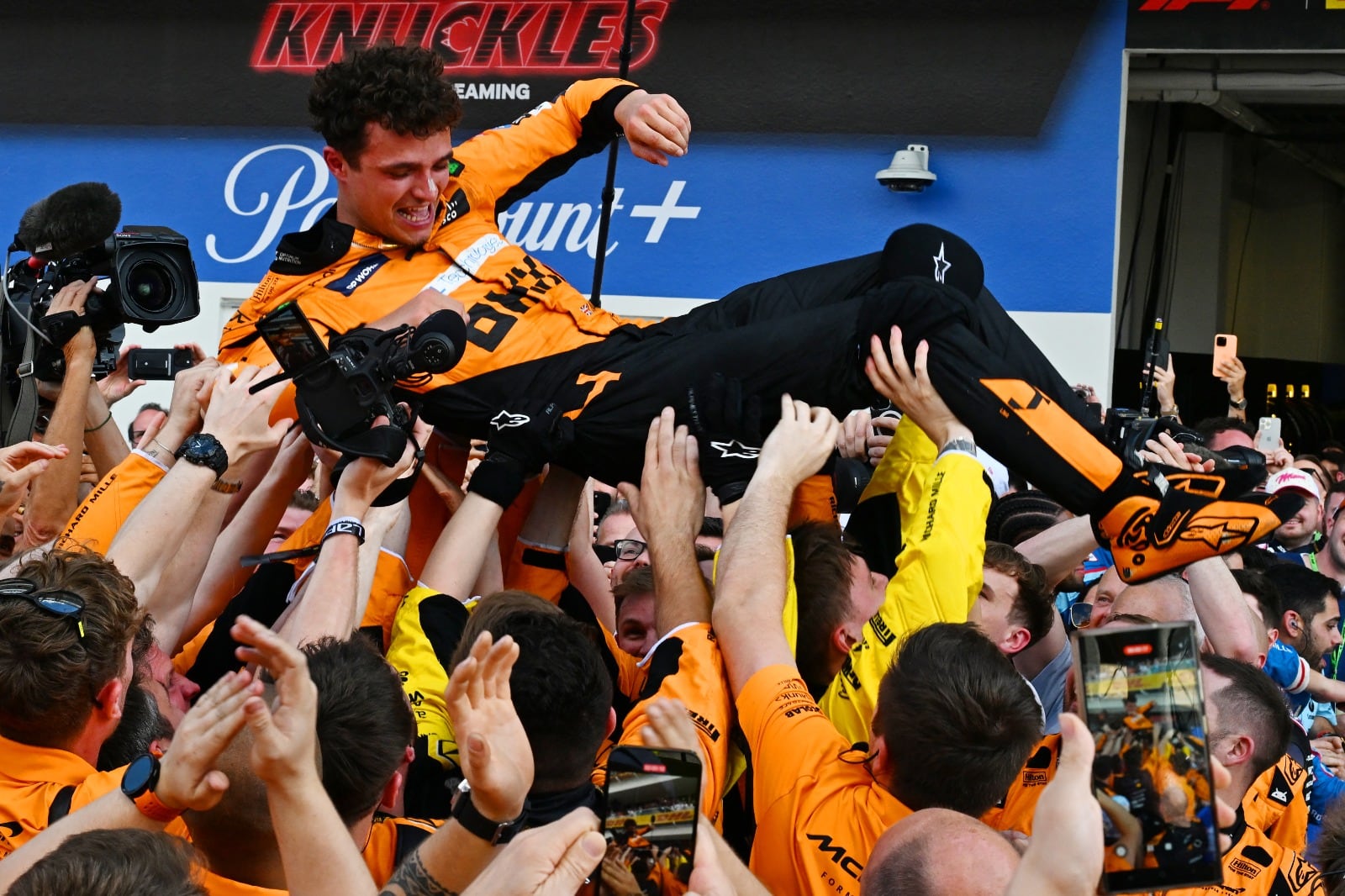 Norris (McLaren) festejó en el GP de Miami.