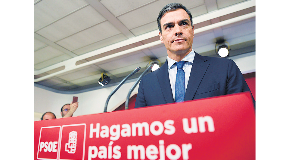Pedro Sánchez anunciaba en rueda de prensa la moción de censura ayer en Madrid.