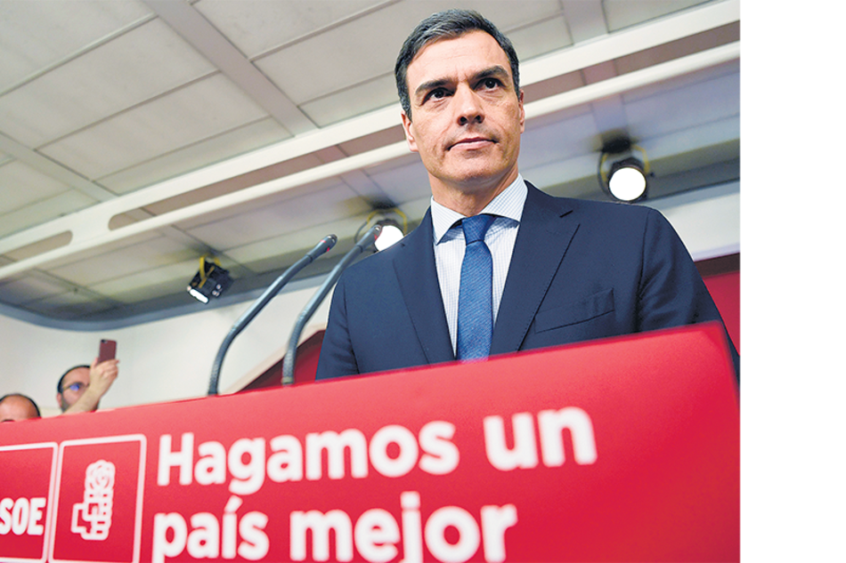 Pedro Sánchez anunciaba en rueda de prensa la moción de censura ayer en Madrid.