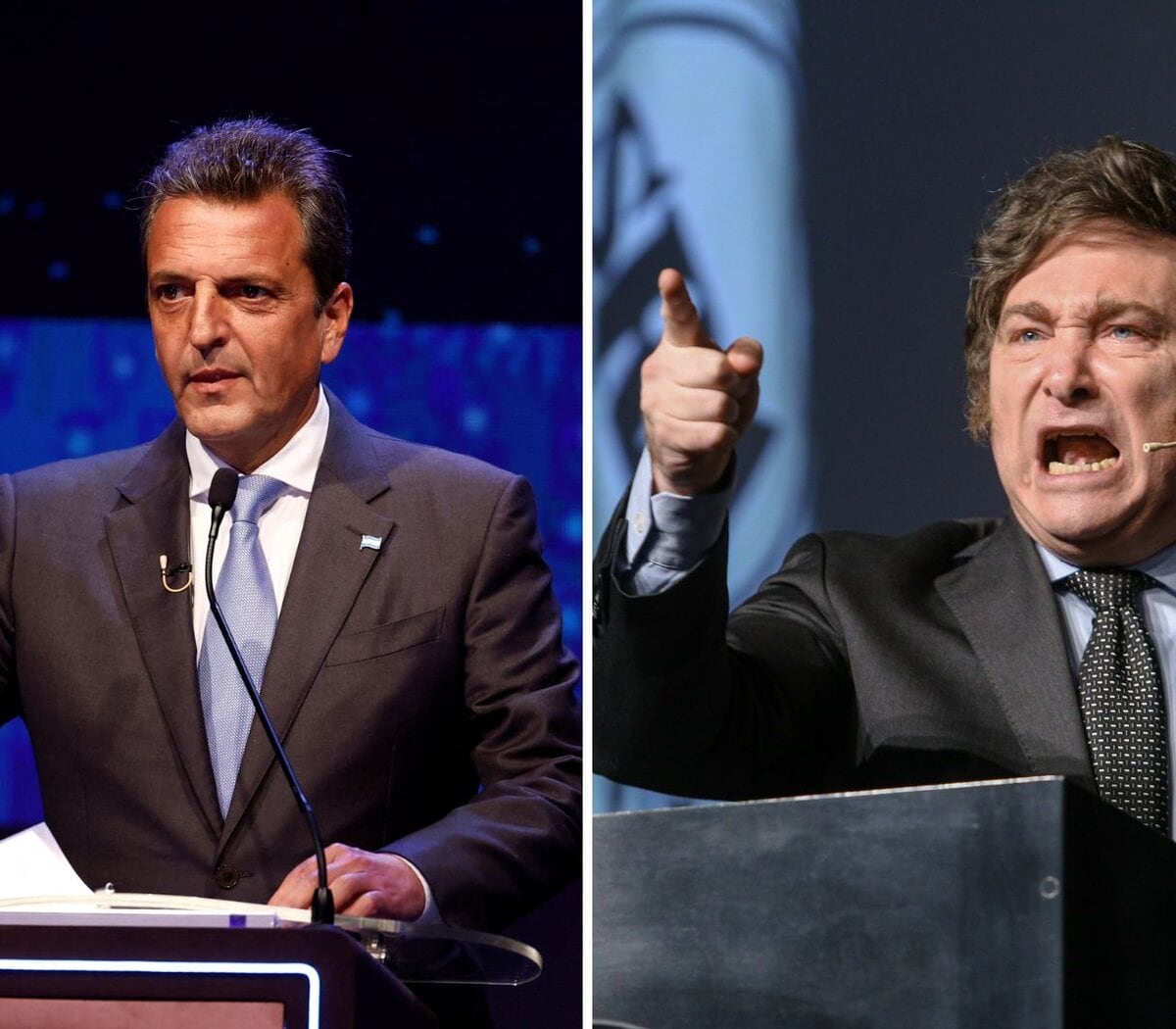 Sergio Massa y Javier Milei.