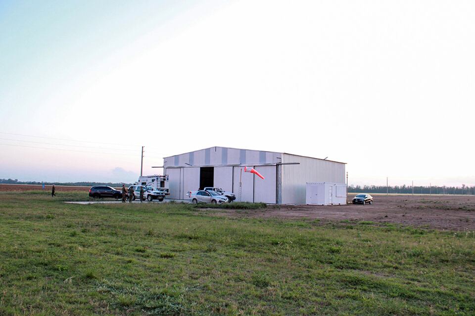 El hangar usado en Campo Timbó.