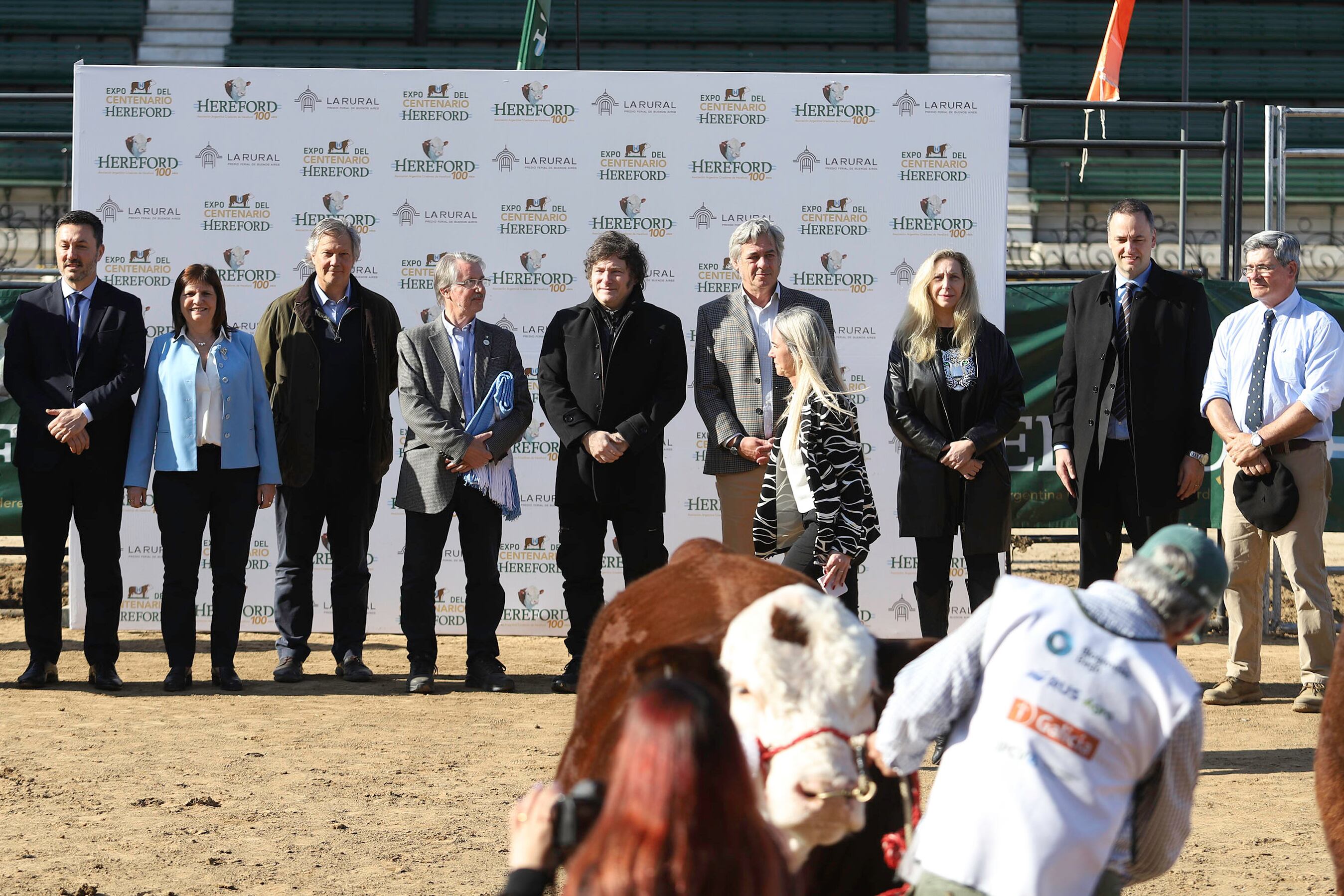 El mandatario en la Exposición del Centenario de la Asociación Criadores de Hereford.