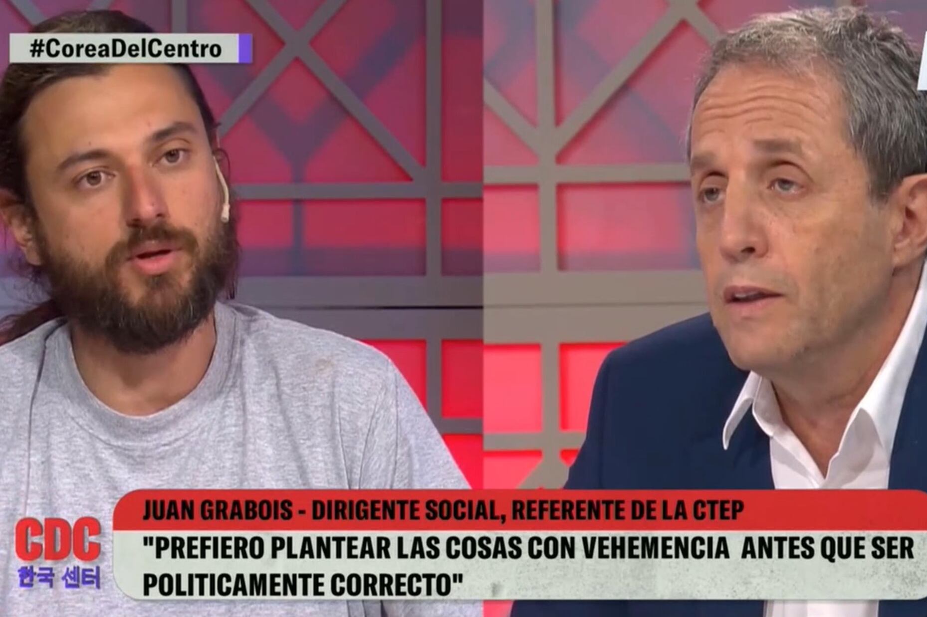 "No es lo que te parece, es lo que dice el tuit", le señaló Grabois a Tenembaum.