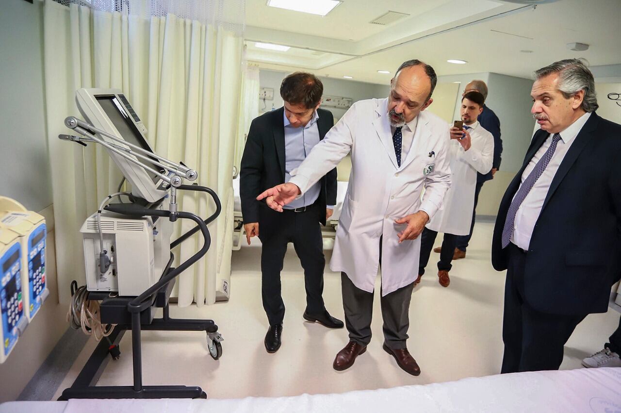 Axel Kicillof y Alberto Fernández recorrieron las instalaciones. 