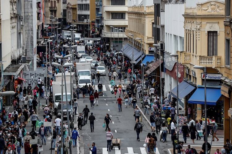 El centro comercial de la ciudad de San Pablo, este viernes.