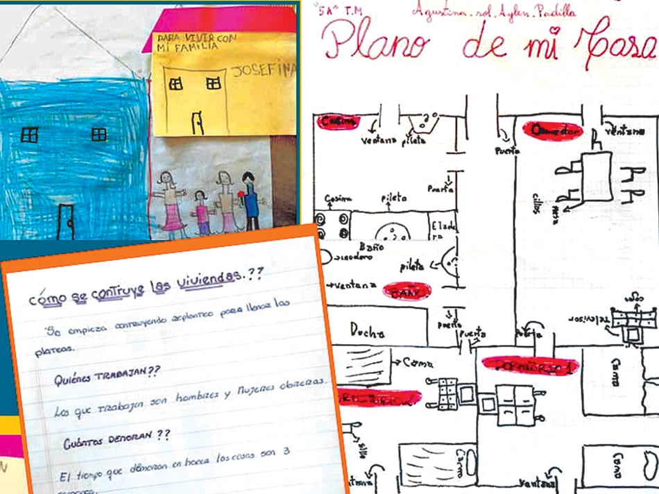 Los trabajos de los alumnos de la escuela Bartolina Sisa, de la Tupac Amaru.