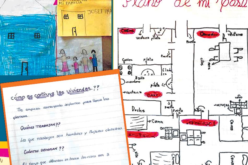 Los trabajos de los alumnos de la escuela Bartolina Sisa, de la Tupac Amaru.