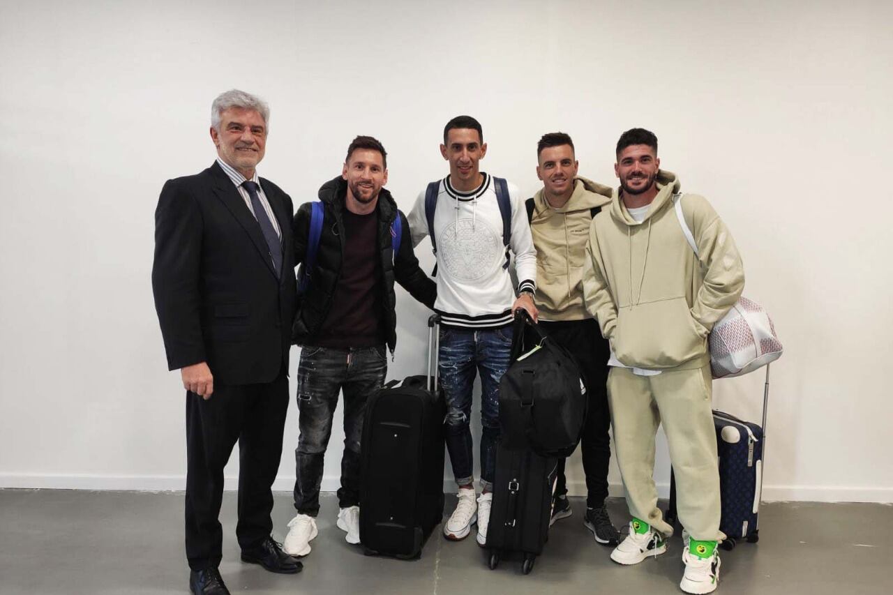 Messi volvió en su avión privado con Di María, Lo Celso y De Paul