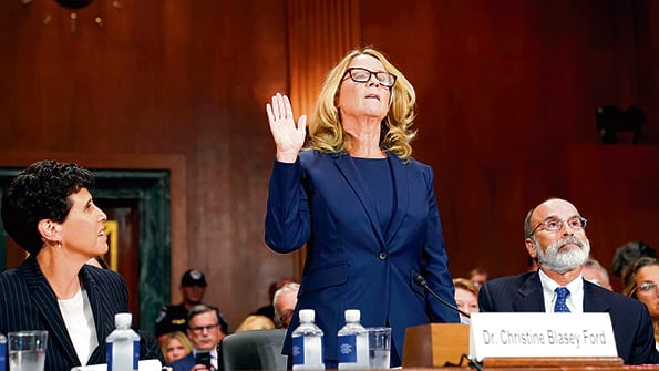 Christine Blasey Ford, la mujer que acusó a Kavanaugh en el Senado estadounidense.
