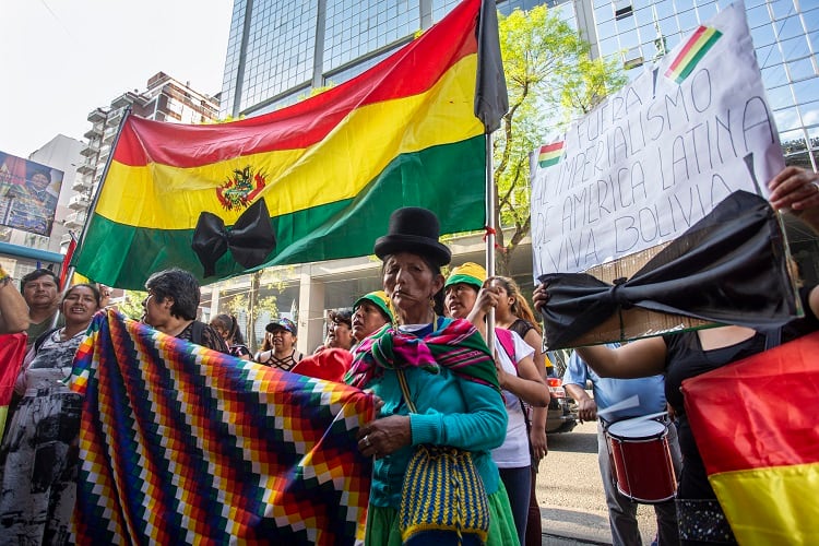 Una de las protestas en Buenos Aires contra el golpe.