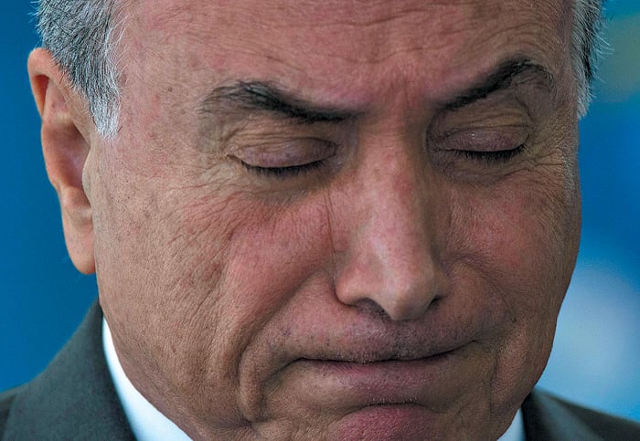Michel Temer cuenta con solamente cinco por ciento de aprobación popular.