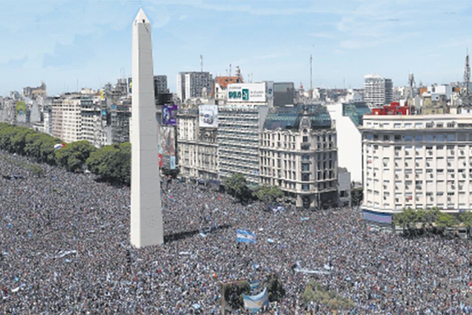 Alrededor del 10 por ciento de la población fue a recibir a la Selección tras ganar la Copa del Mundo en Qatar 2022.