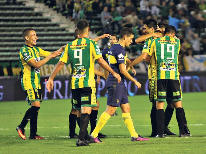 Imagen de la derrota xeneize por 3-1 en Mar del Plata.