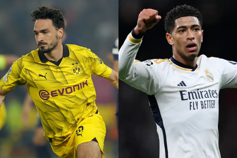 Mats Hummels (EFE) y Jude Bellingham (AFP).