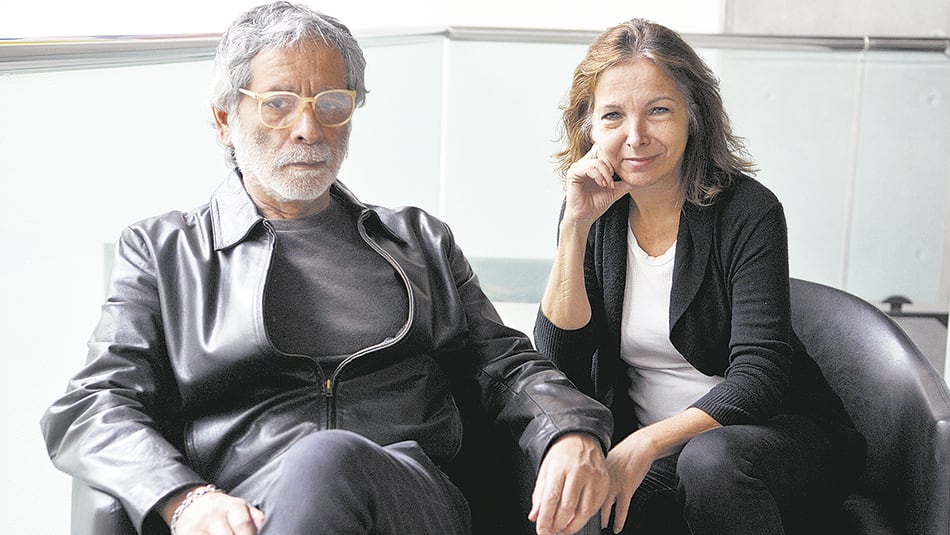 Contreras y Darín, dos de los protagonistas de la obra estrenada en el Centro Cultural de la Cooperación.