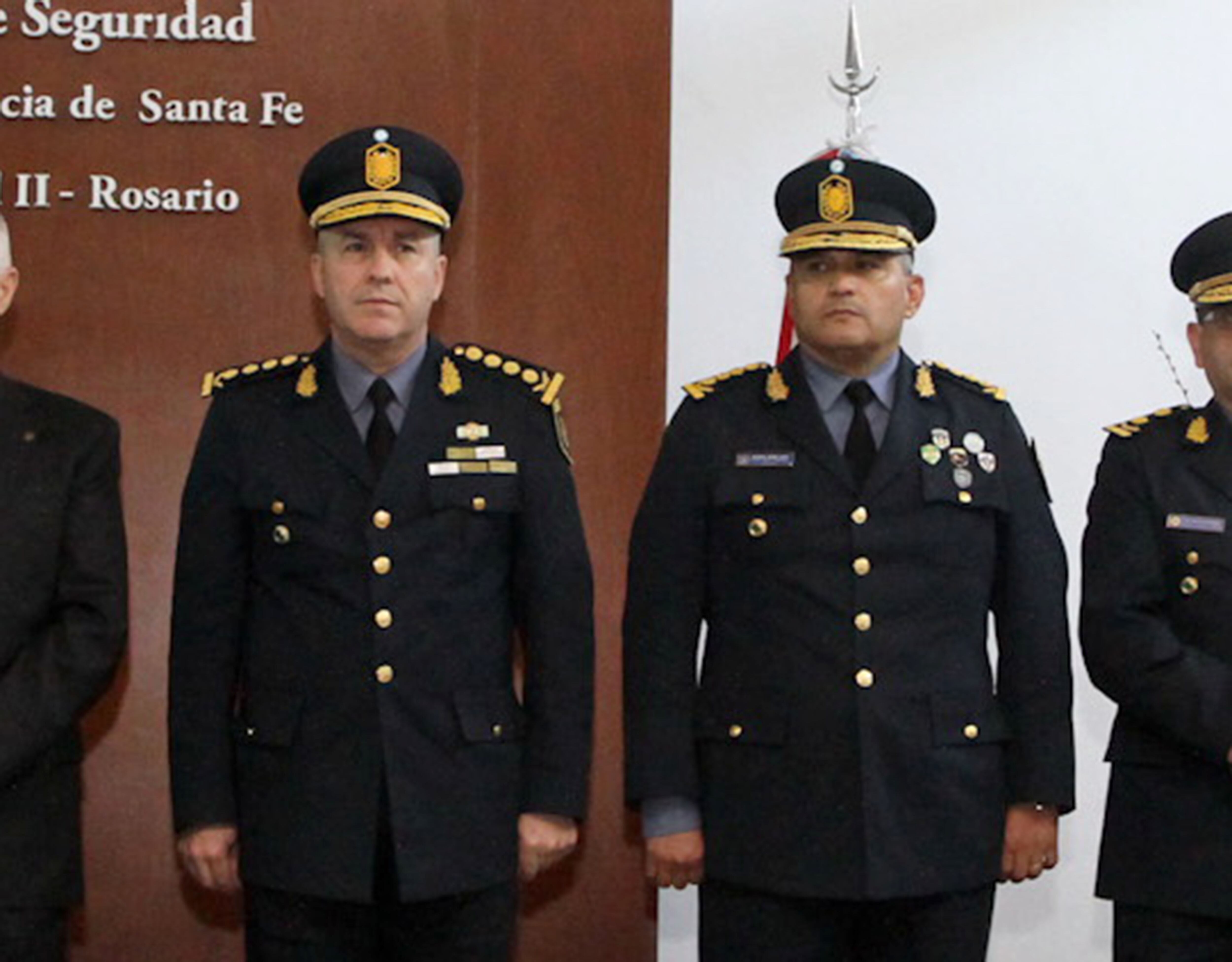 Grau y Amaya, cuando eran jefe y subjefe de la Policía de Santa Fe. El primero está detenido.