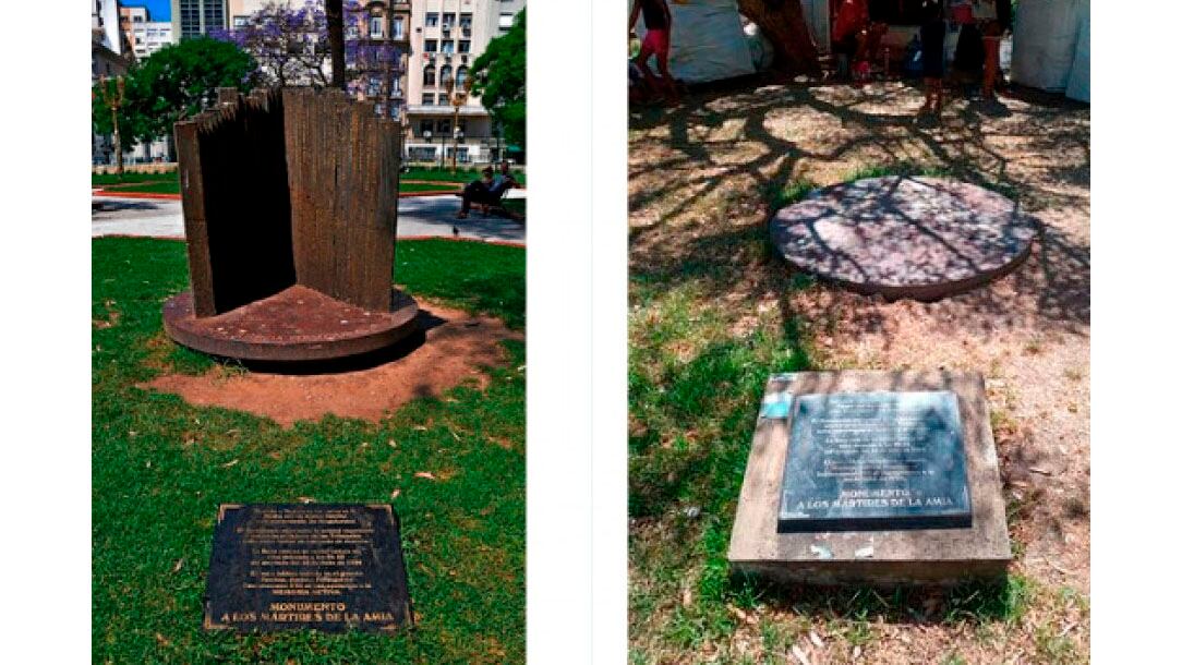 Memoria Activa le reclama a la administración porteña que se haga cargo de buscar los listones con los nombres de sus familiares y ponga en valor nuevamente a la instalación.