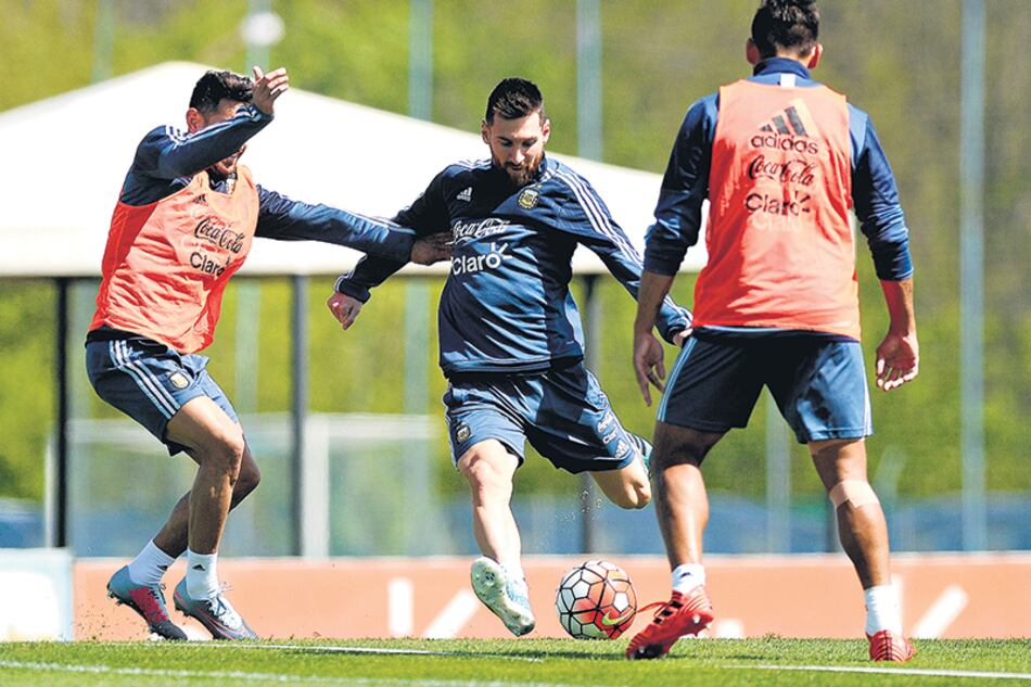 Entrenamiento de la Selección, ayer en el predio de la AFA.