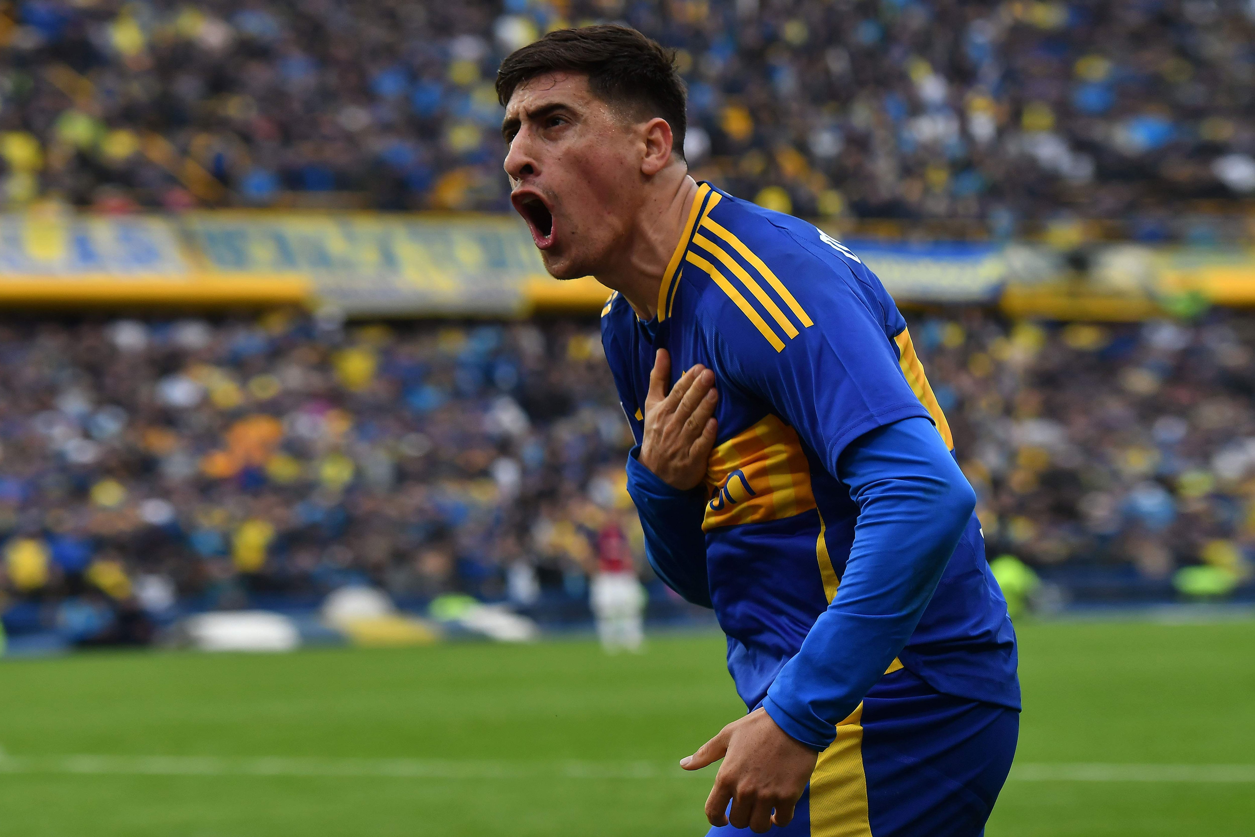 El delantero de Boca Miguel Merentiel